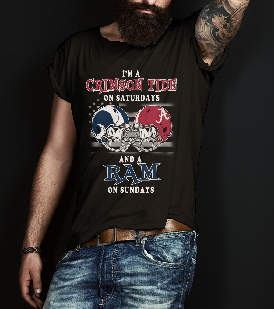 I'm A Crimson Tide On Saturdays And A Ram On Sundays T-Shirt