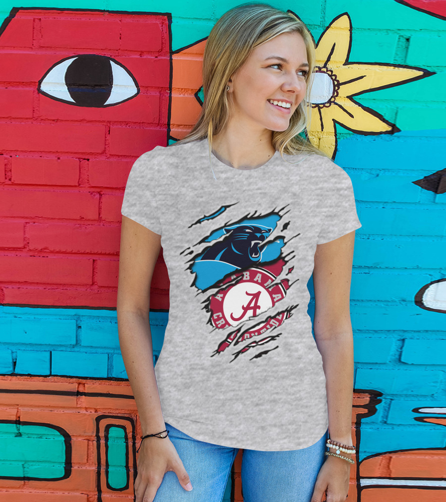 Alabama Crimson Tide Carolina Panthers Crossover T-Shirt