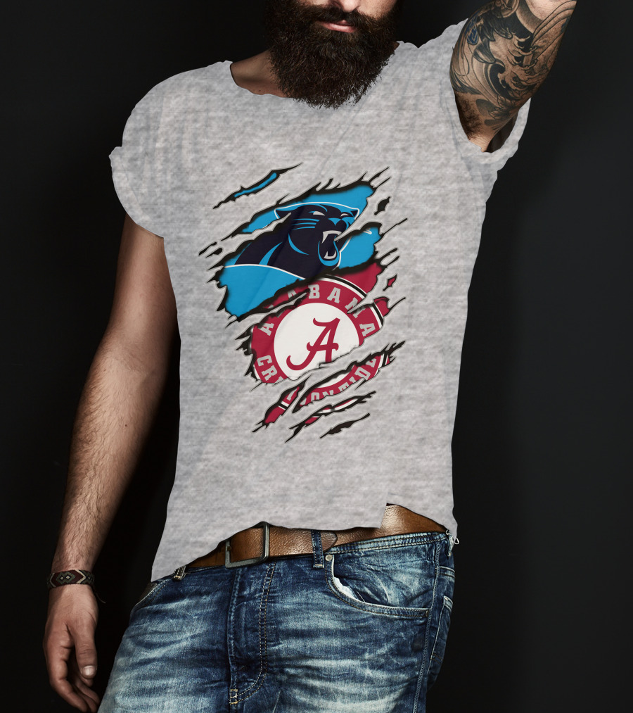 Alabama Crimson Tide Carolina Panthers Crossover T-Shirt