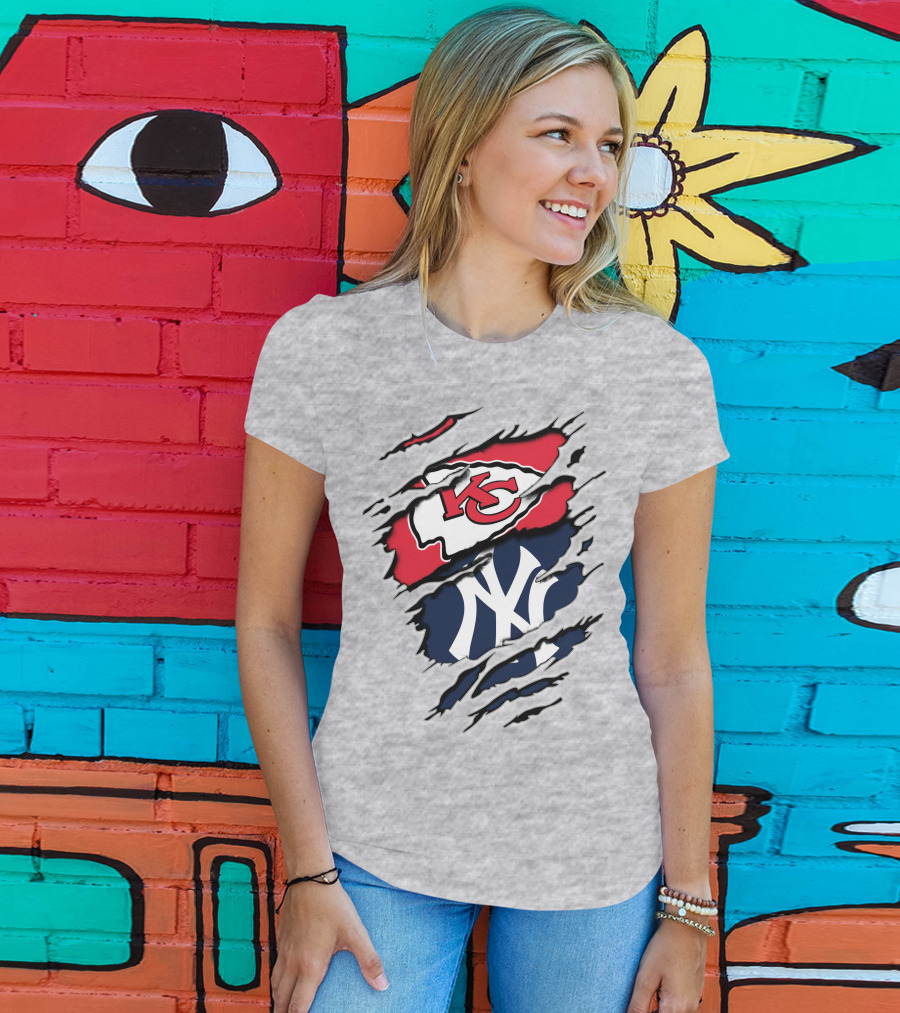 Kansas City Chiefs New York Yankees Combination T-Shirt