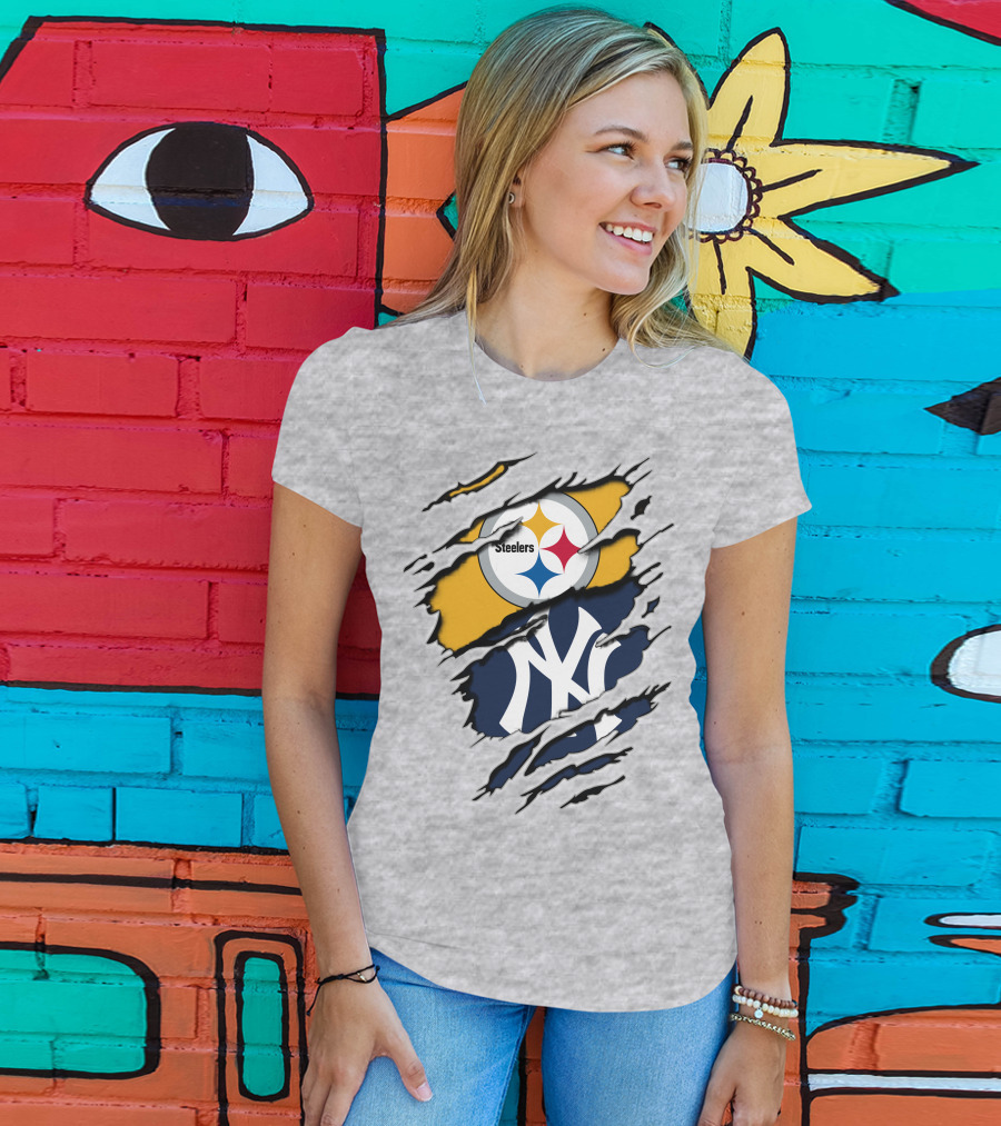 Steelers Yankees Dual Logo Fusion T-Shirt
