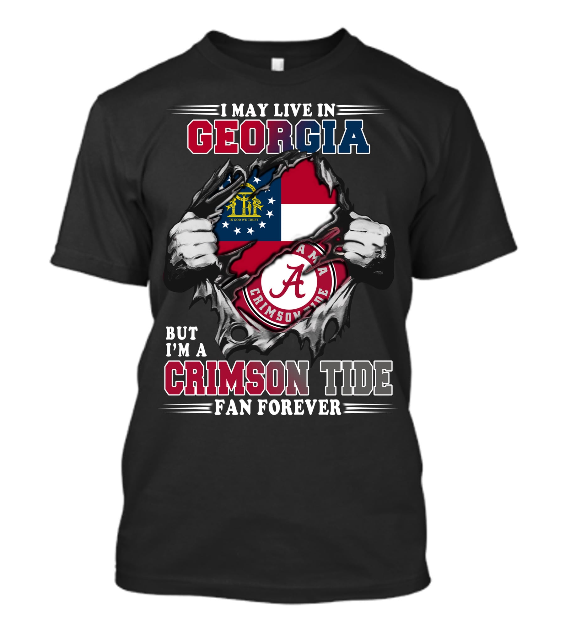 Georgia Alabama Crimson Tide Fan Forever T-Shirt