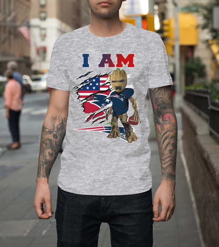 I Am Groot Patriots Football T-Shirt