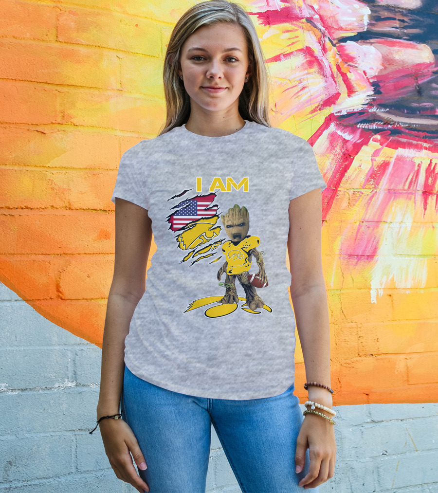 I Am Hawkeyes Baby Groot American Football T-Shirt