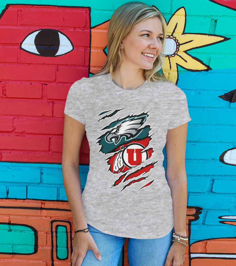 Philadelphia Eagles Utah Utes Claw Marks T-Shirt