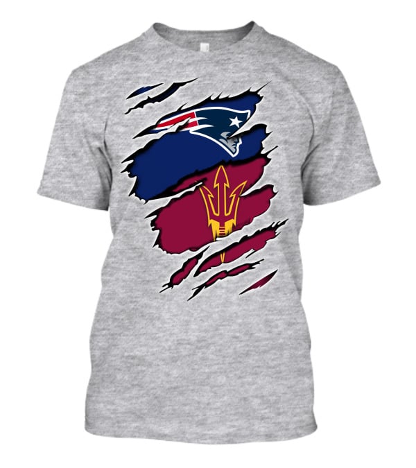 Patriots Asu New England Sun Devils Football Fusion T-Shirt