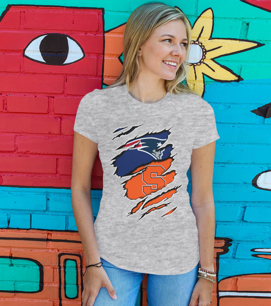 Patriots Syracuse S Logo Ripped Effect T-Shirt