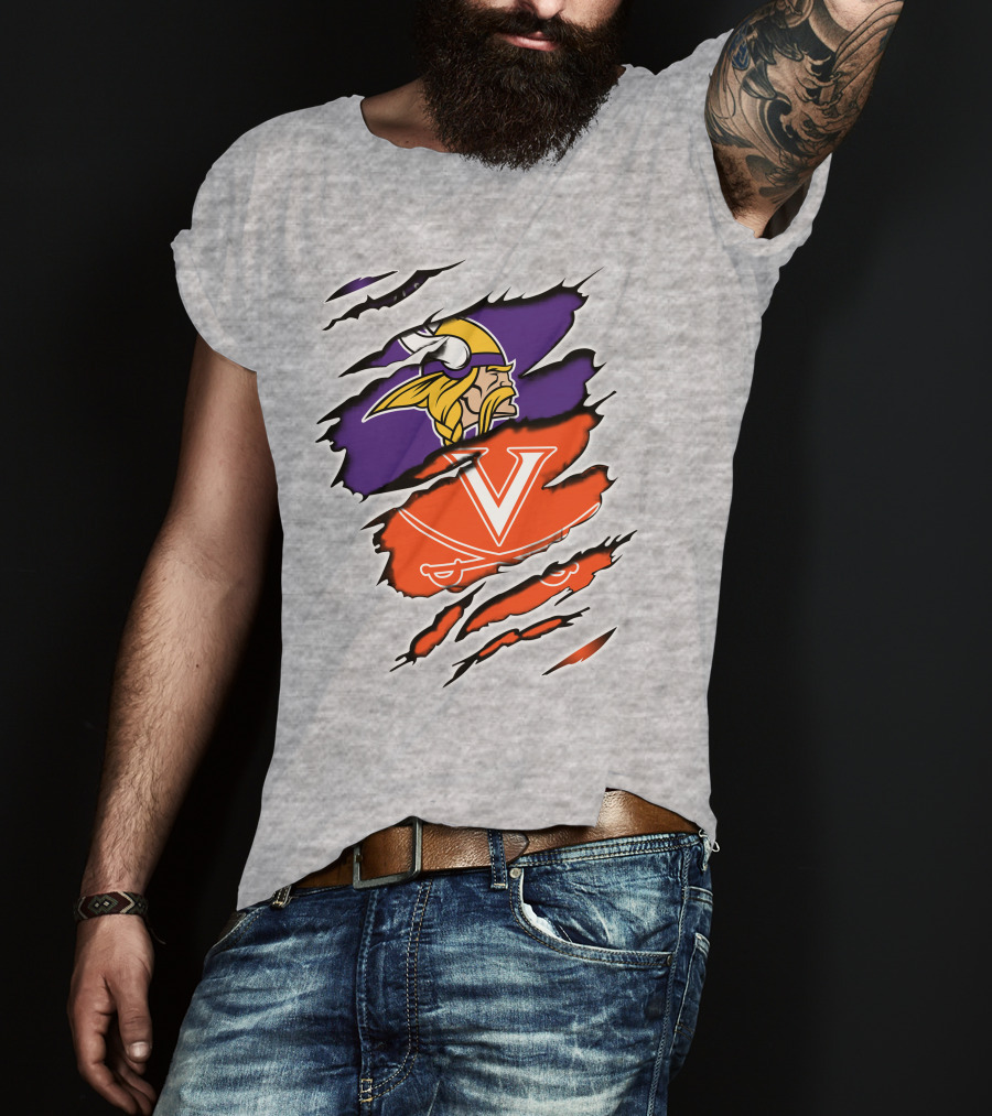 Minnesota Vikings Virginia Cavaliers Crossover T-Shirt