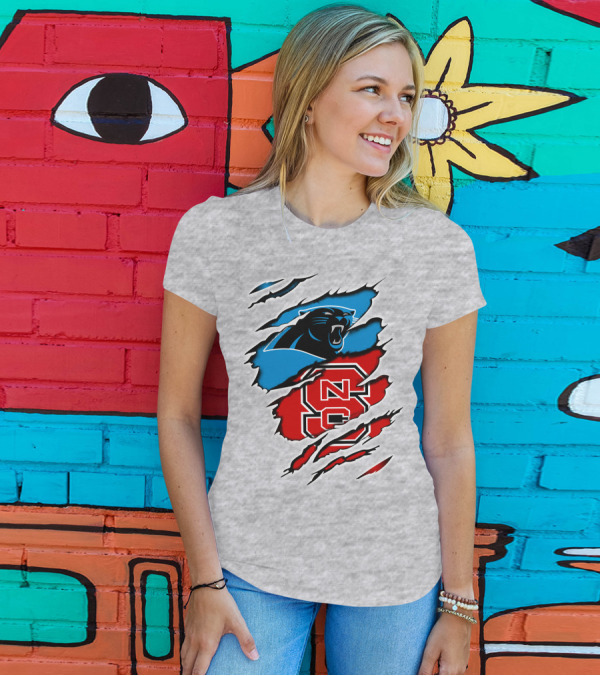 Carolina Panthers NC State Wolfpack Claw Marks T-Shirt
