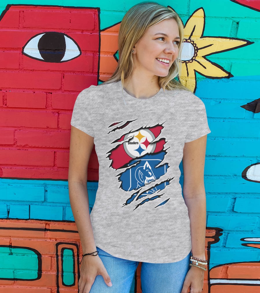 Steelers Duke Blue Devil Ripped Fusion T-Shirt