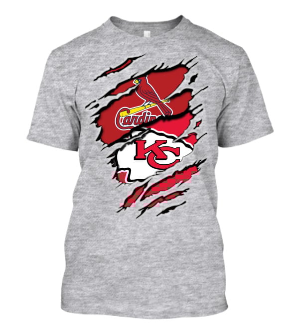 Cardinals Baseball Chiefs Football Fan Mashup T-Shirt