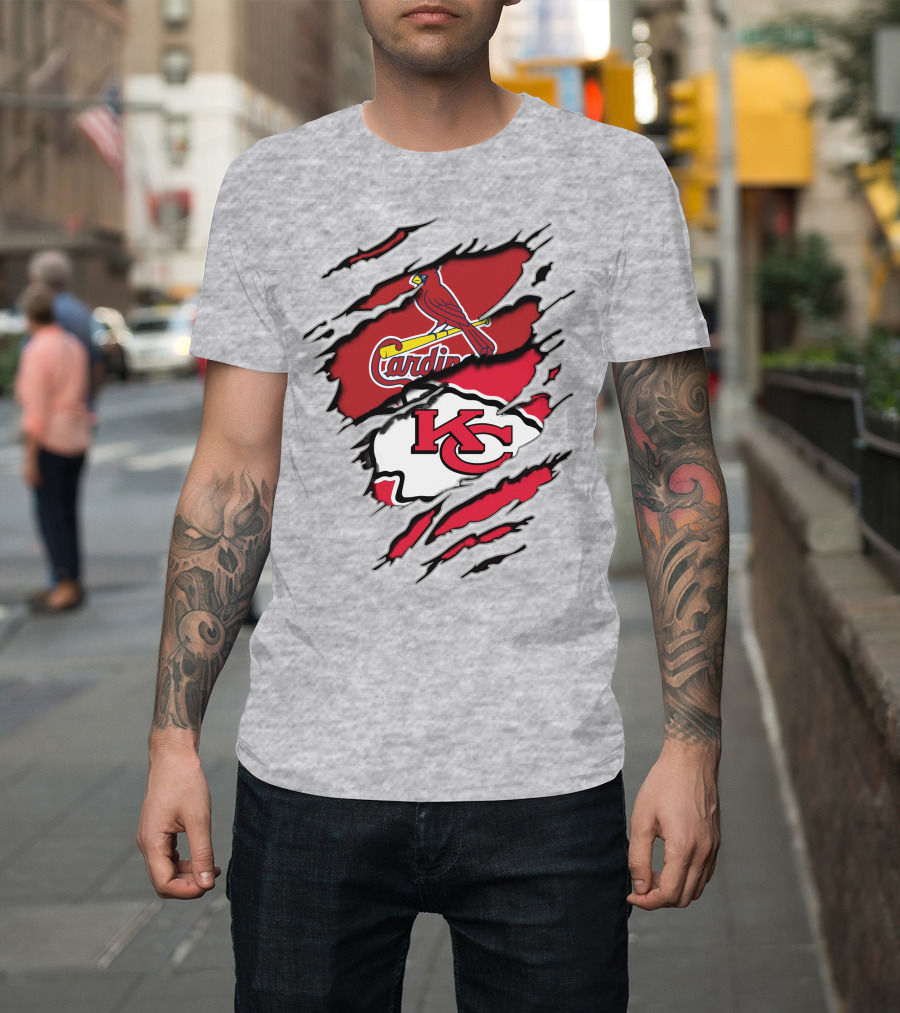 Kansas City Chiefs St. Louis Cardinals Logo Mashup T-Shirt