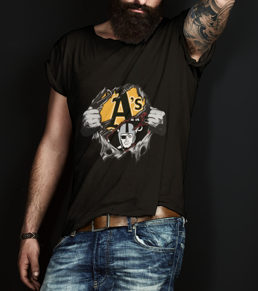 Raiders A's Fans Gear With Iconic Logos T-Shirt