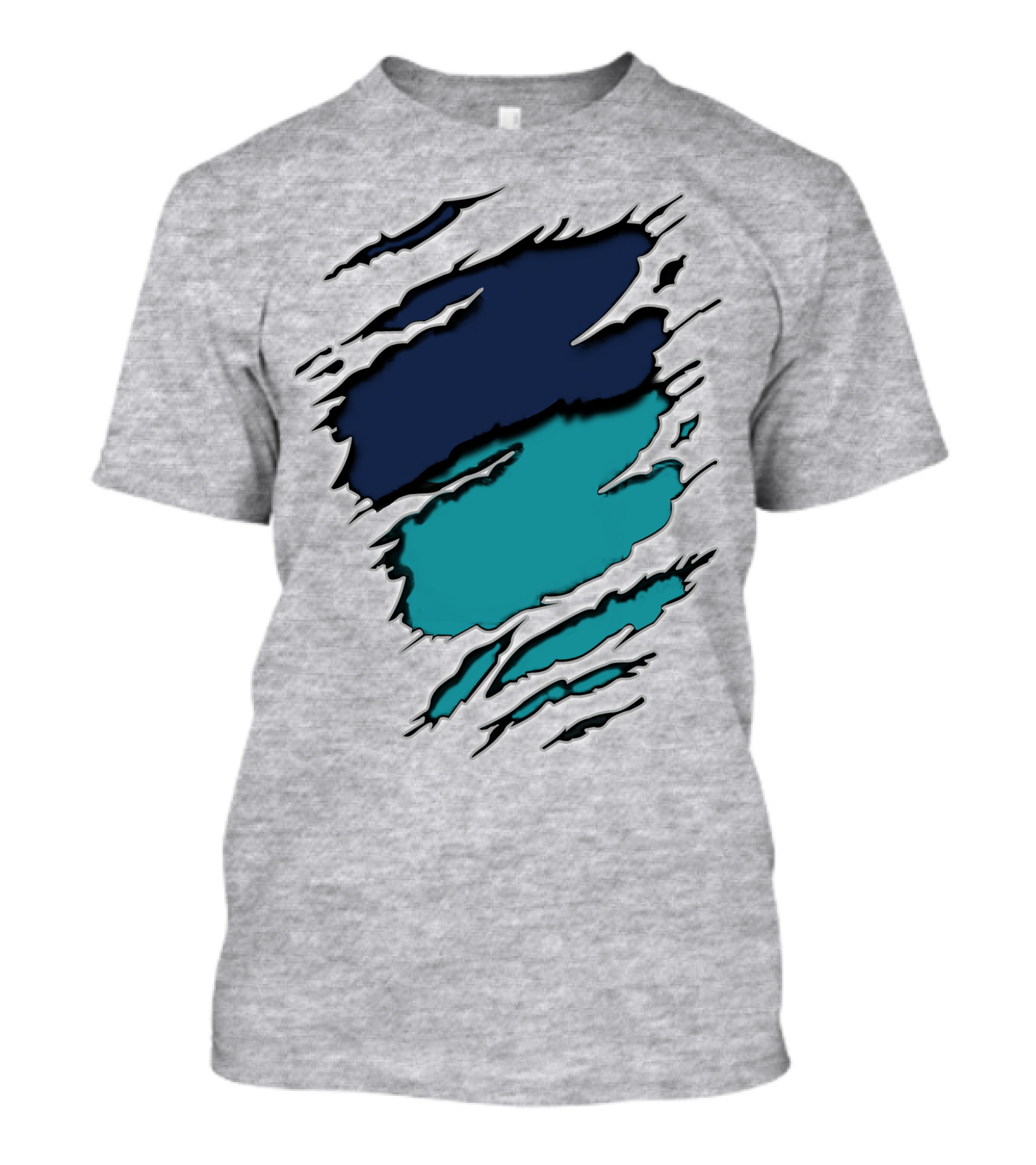 7Do Ya Ripped Claw Marks Midnight Teal T-Shirt