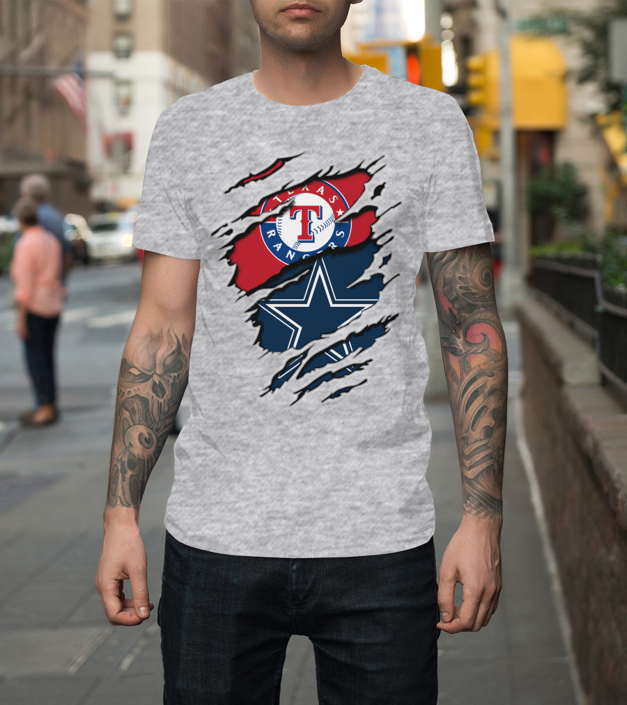 Texas Rangers Dallas Cowboys Logo Mashup T-Shirt