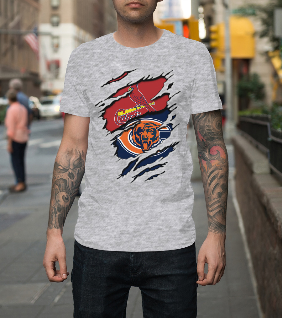 Chicago Bears And St. Louis Cardinals Team Logos T-Shirt