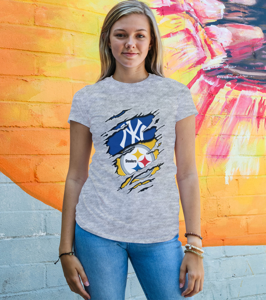 Steelers Yankees Torn Layered T-Shirt