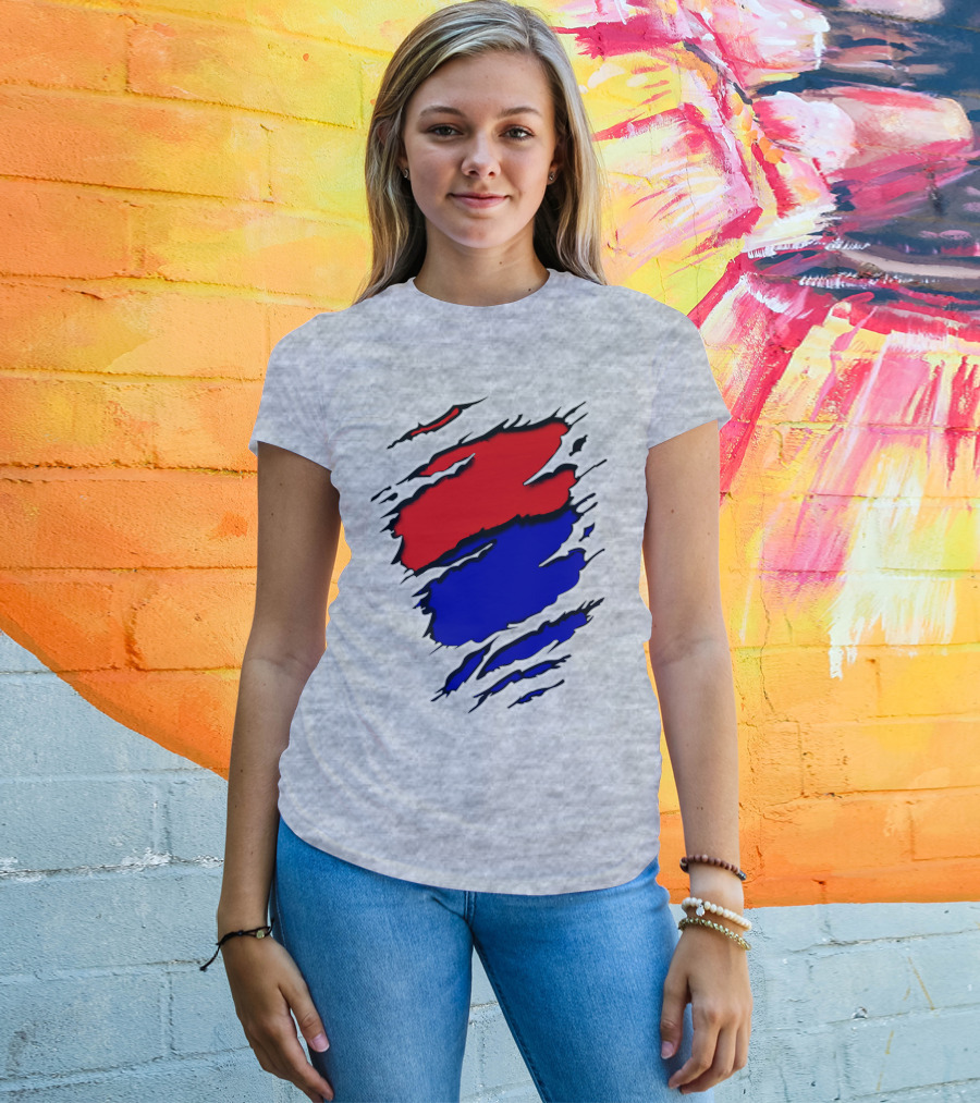 Buc Du Red Blue Claw Marks T-Shirt