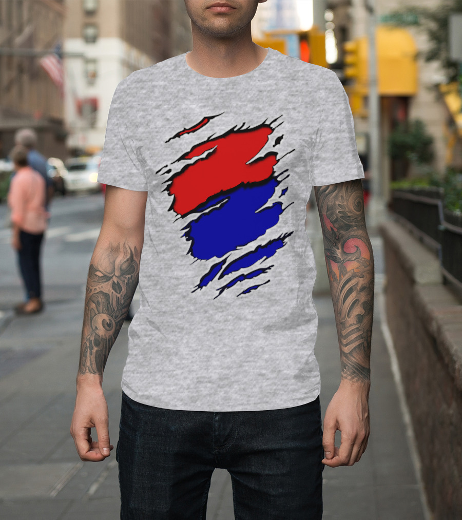 Buc Du Red Blue Claw Marks T-Shirt