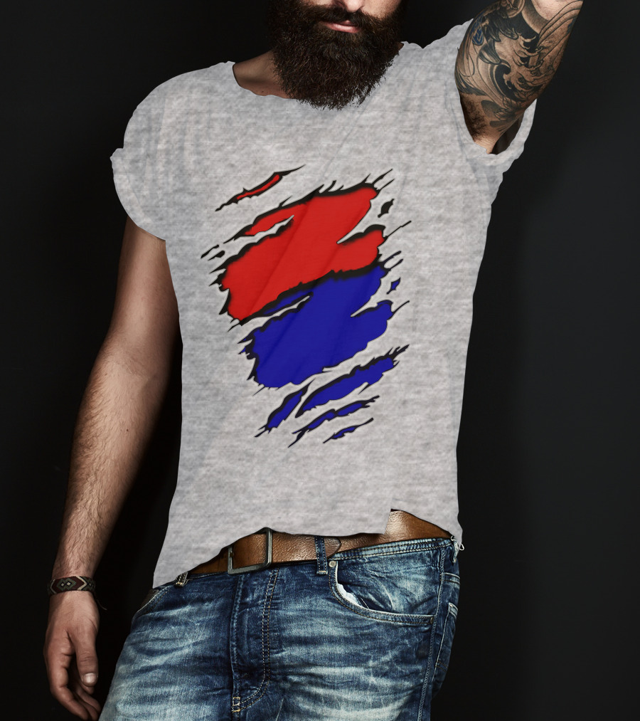 Buc Du Red Blue Claw Marks T-Shirt