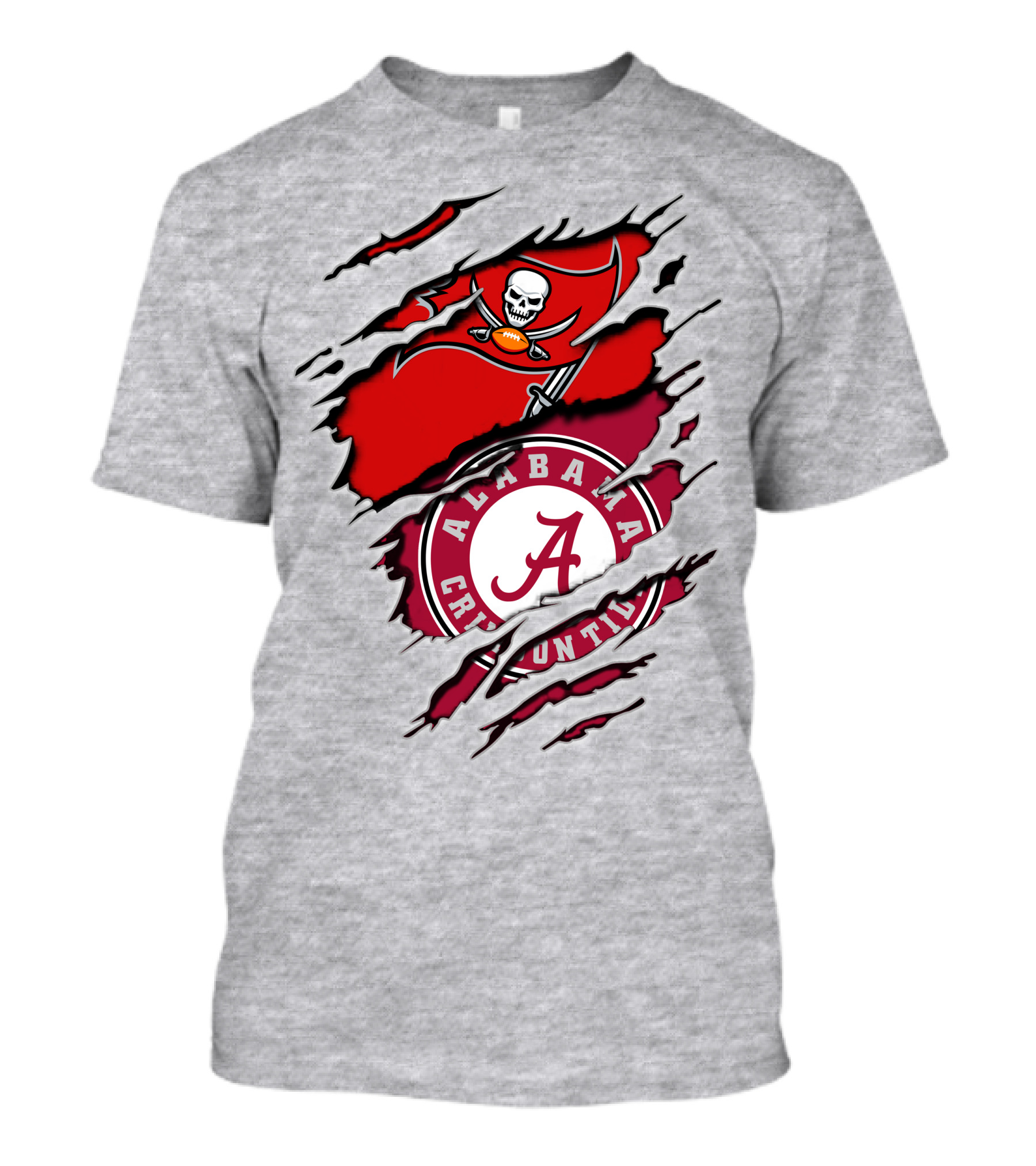 Alabama Crimson Tide Tampa Bay Buccaneers Ripped Flag Fusion T-Shirt