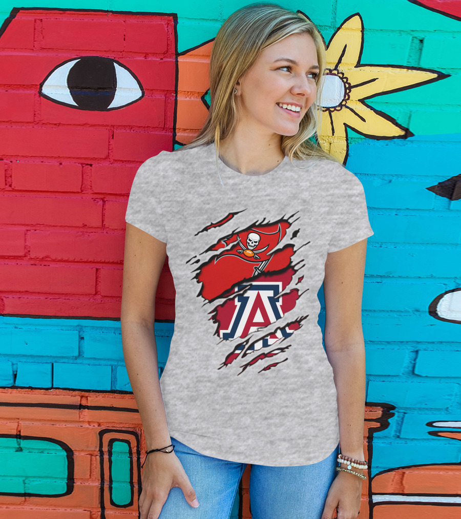 Buccaneers Arizona Wildcats Football Logo Crossover T-Shirt