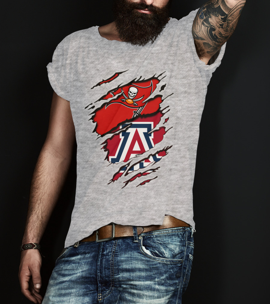 Buccaneers Arizona Wildcats Football Logo Crossover T-Shirt