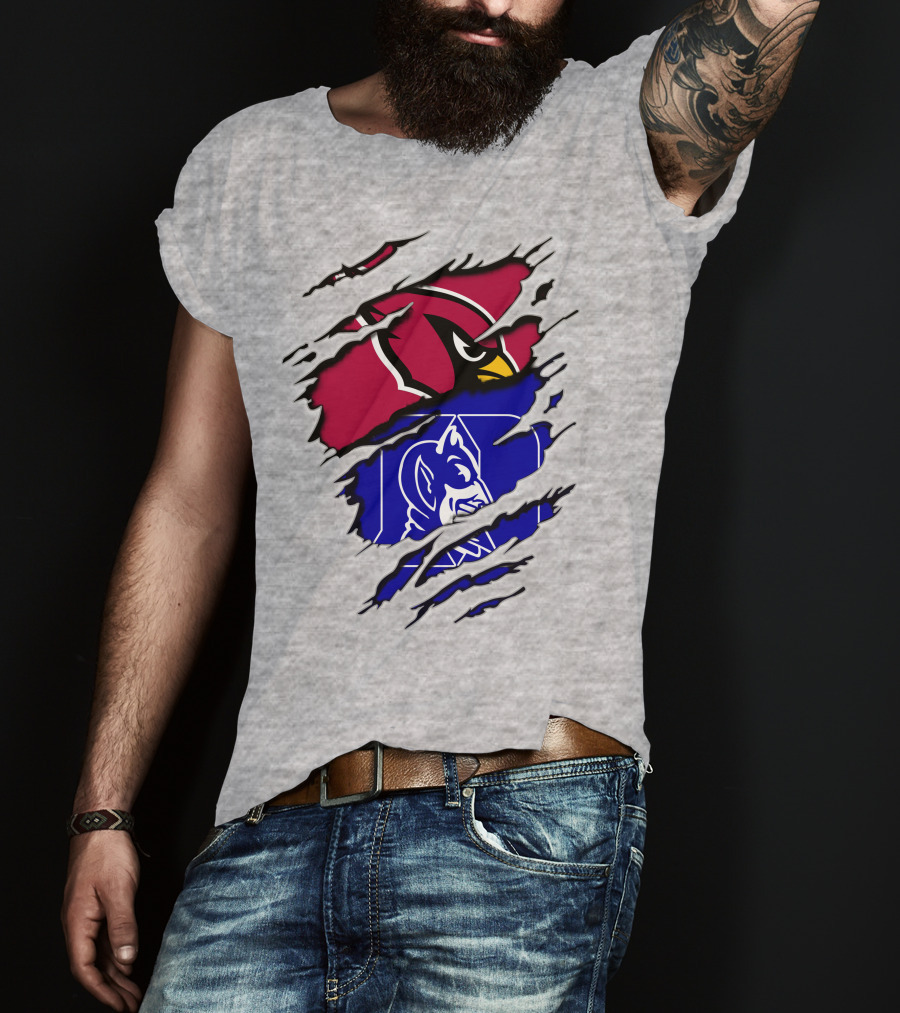 Cardinals And Duke Blue Devils Split T-Shirt