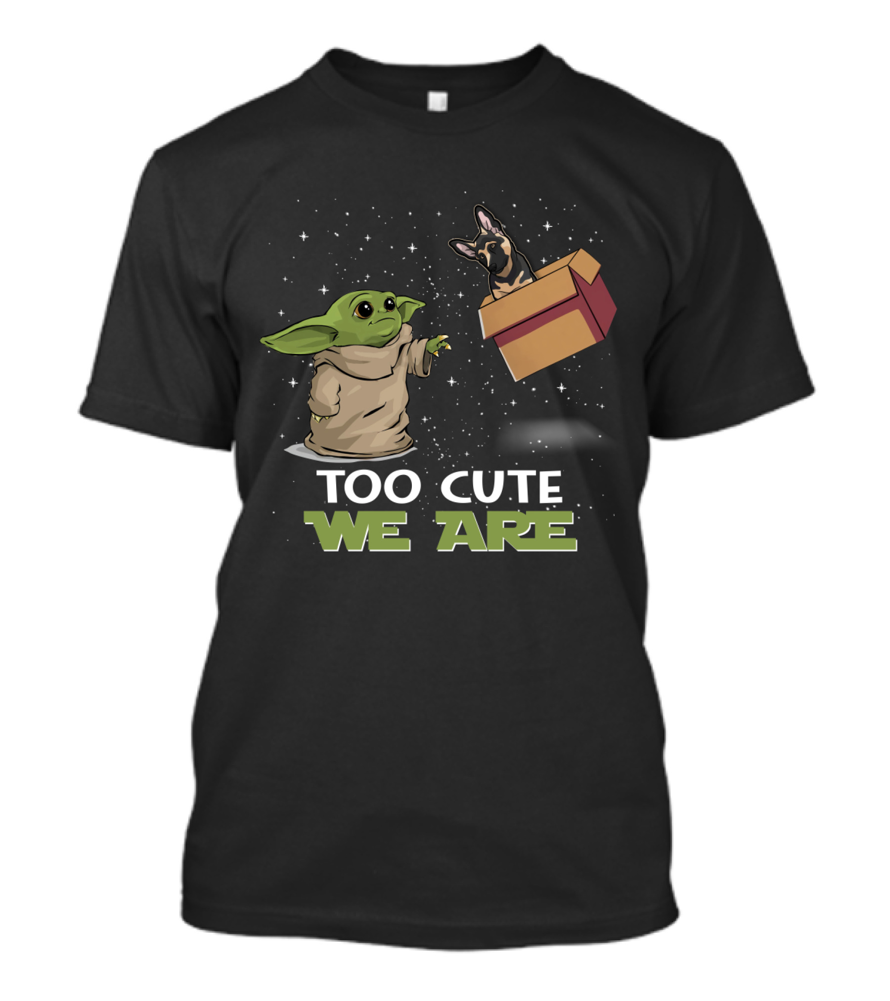 Too Cute We Are Baby Yoda And German Shepherd T-Shirt