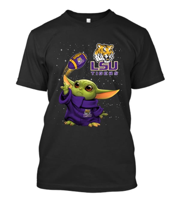 LSU Tigers Baby Yoda Football Tiger T-Shirt