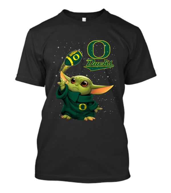 Baby Yoda Oregon Ducks Star Wars Football T-Shirt