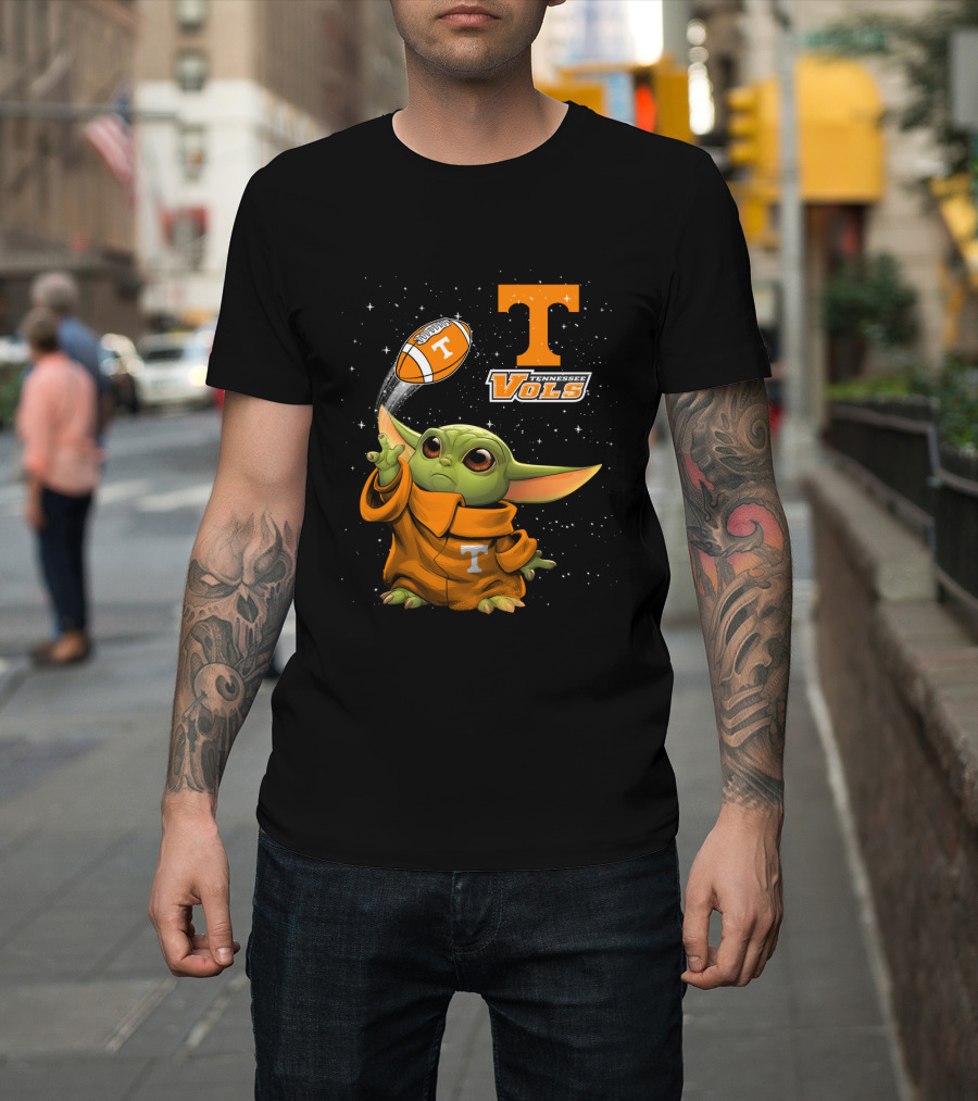 Baby Yoda Tennessee Vols Football Lovers T-Shirt