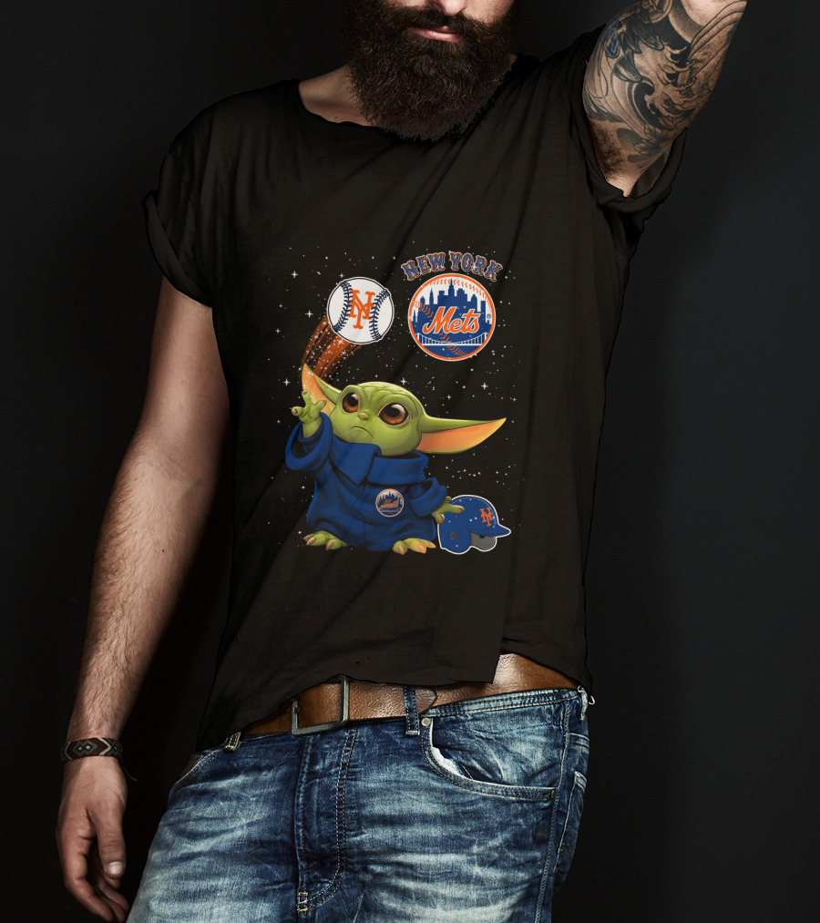 New York Mets Baby Yoda Baseball Star Wars Fans T-Shirt