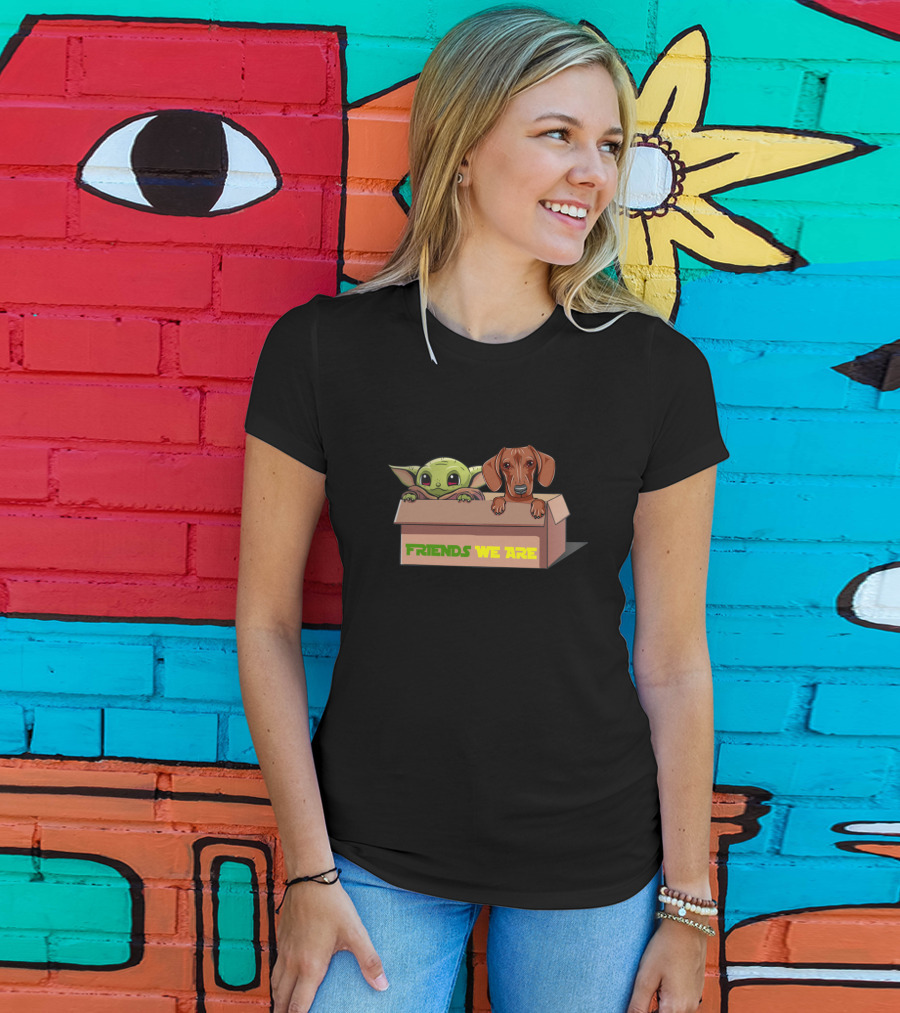 Friends We Are Baby Yoda Dachshund Box T-Shirt