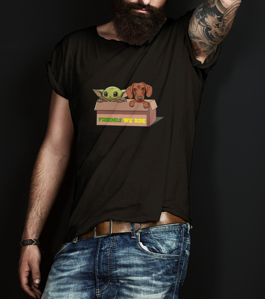 Friends We Are Baby Yoda Dachshund Box T-Shirt