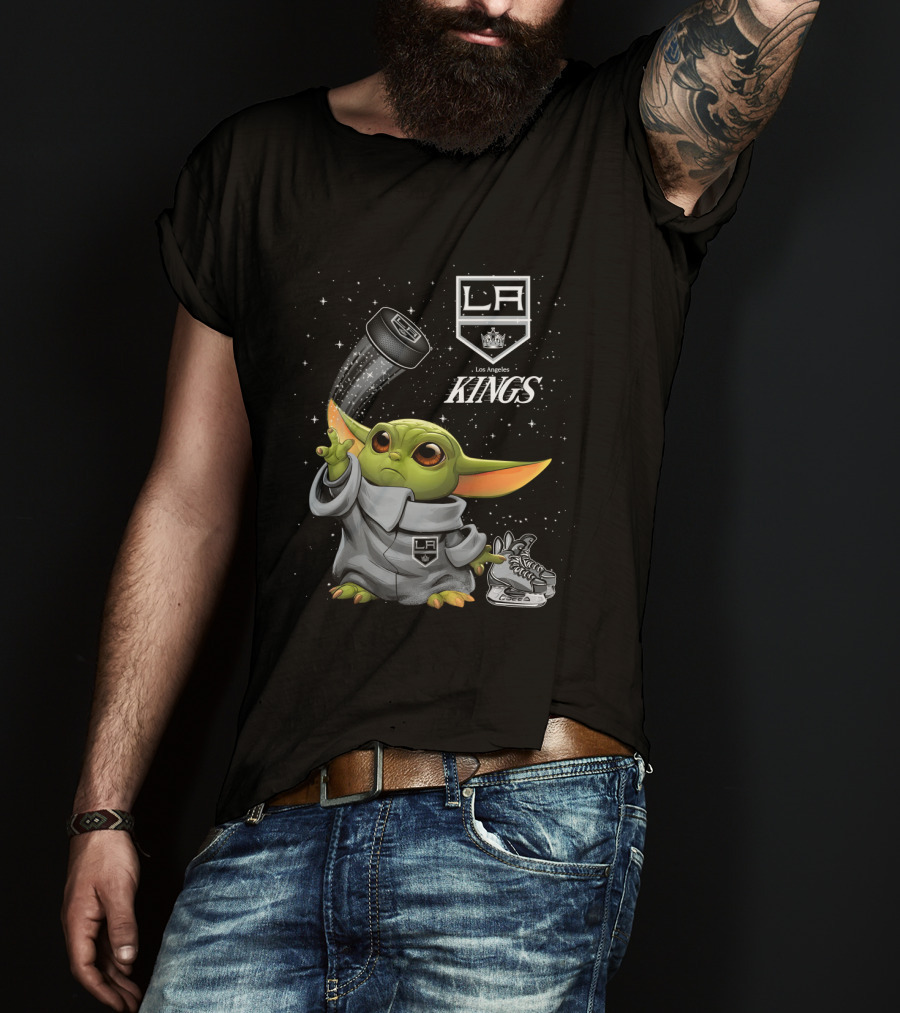 Baby Yoda LA Kings Los Angeles Hockey T-Shirt