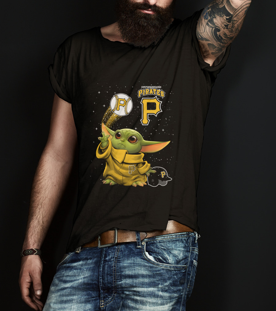 Pittsburgh Pirates Baseball And Adorable Green Character In Yellow Outfit T-Shirt