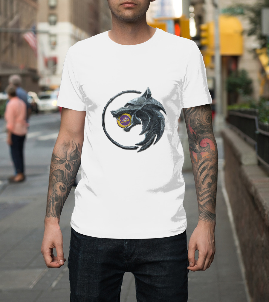 Lakers Howling Wolf Emblem With Sword And Circle T-Shirt