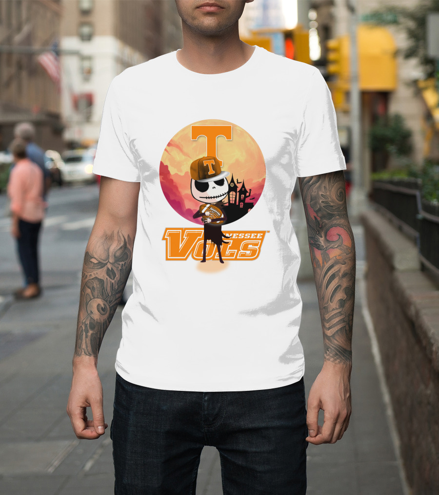 Tennessee Vols Jack Skellington Halloween Football T-Shirt