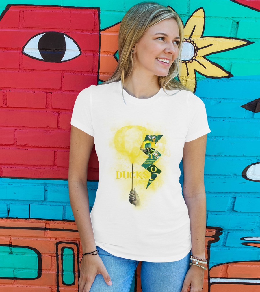 Oregon Ducks Lightning Bolt Logo Collage T-Shirt
