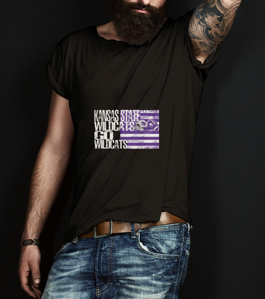 Kansas State Wildcats Go Wildcats Flag T-Shirt