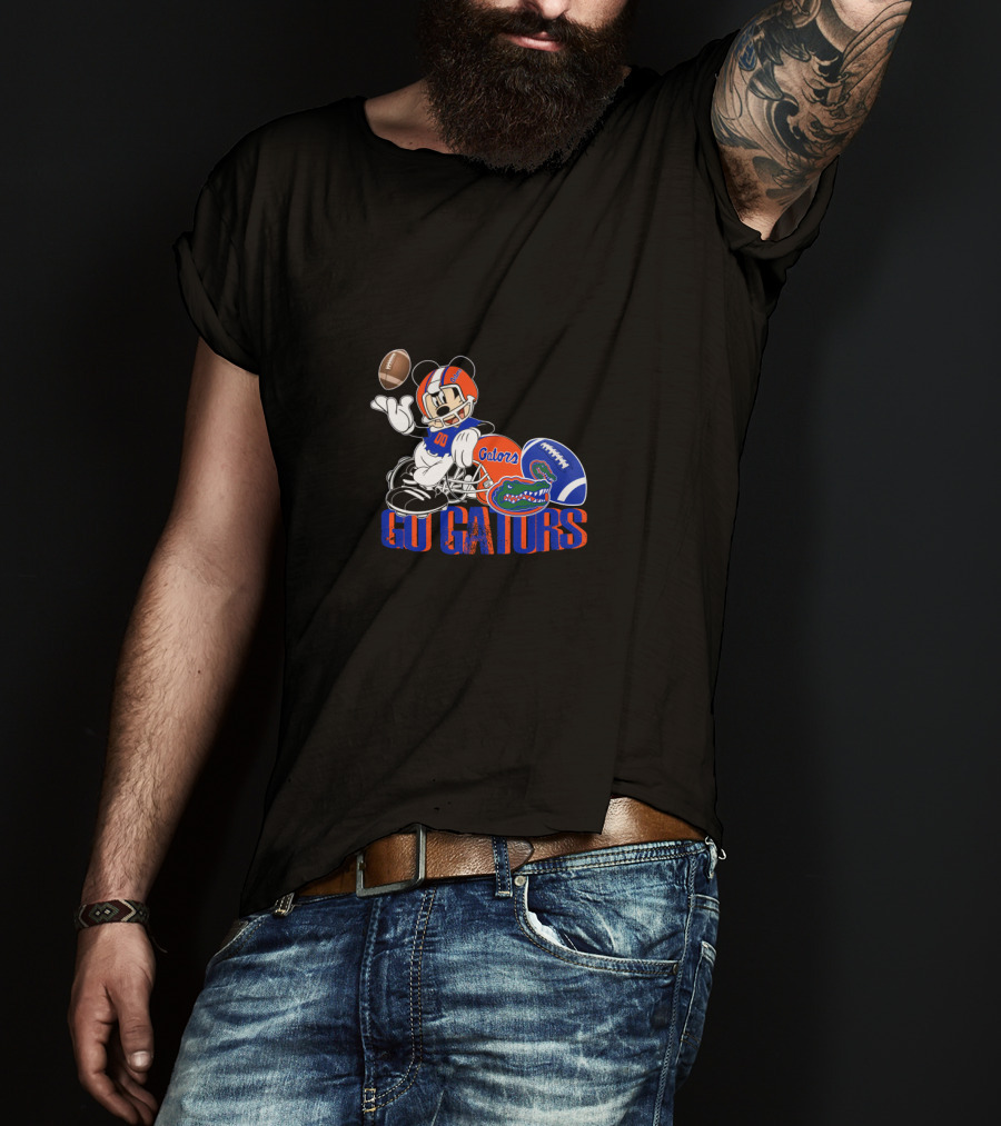 Florida Gators Football Mickey Mouse Go Gators 00 Helmets And Football T-Shirt