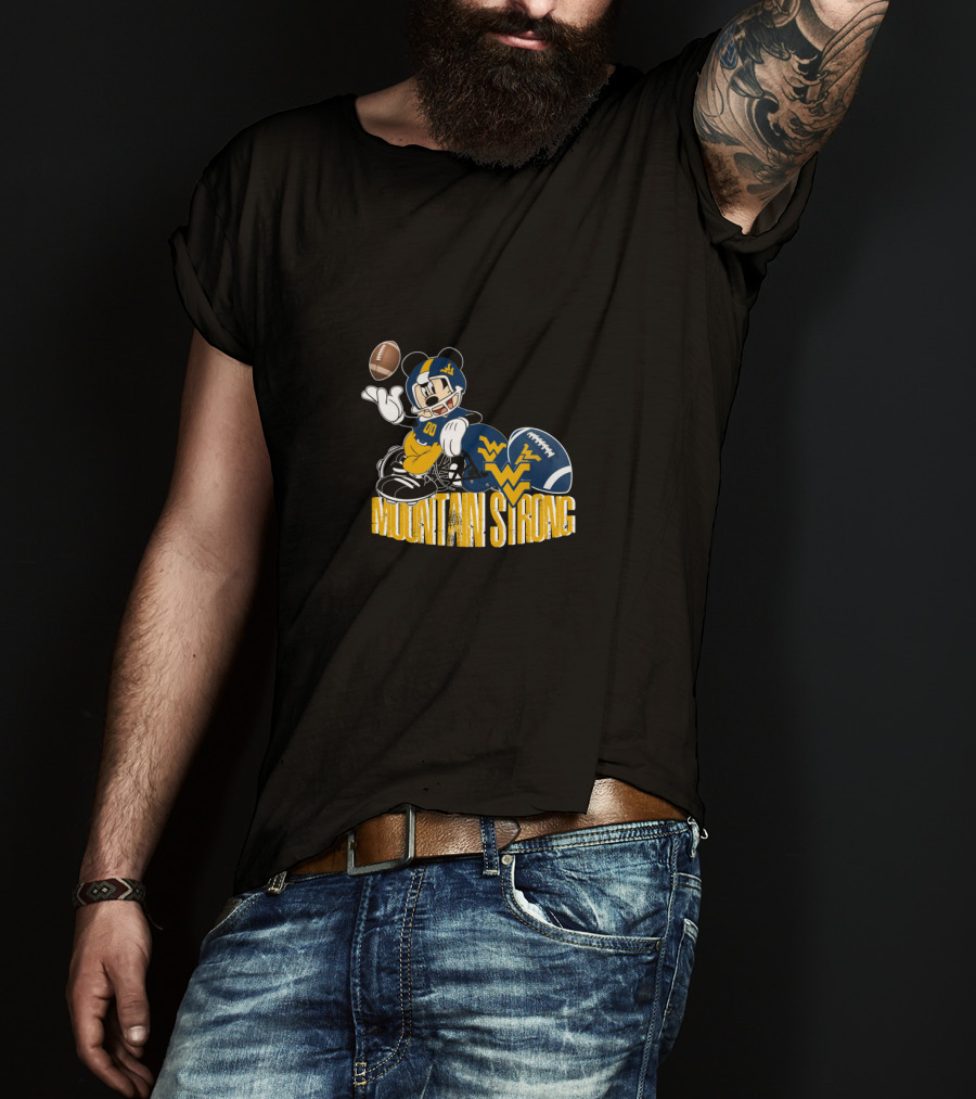 Chtnca8023 Mountain Strong Wv Football Mickey Quarterback T-Shirt