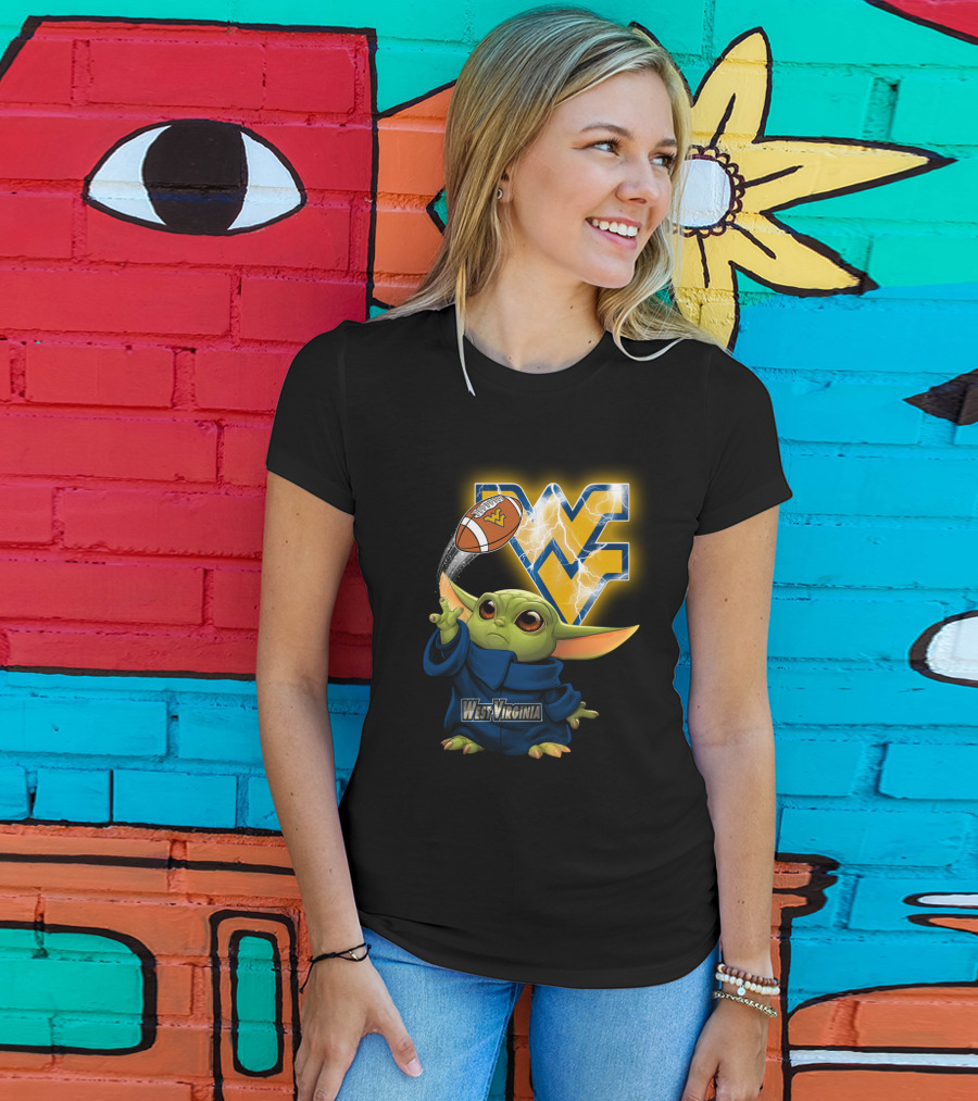 West Virginia Football Baby Alien With Wv Logo And Lightning T-Shirt
