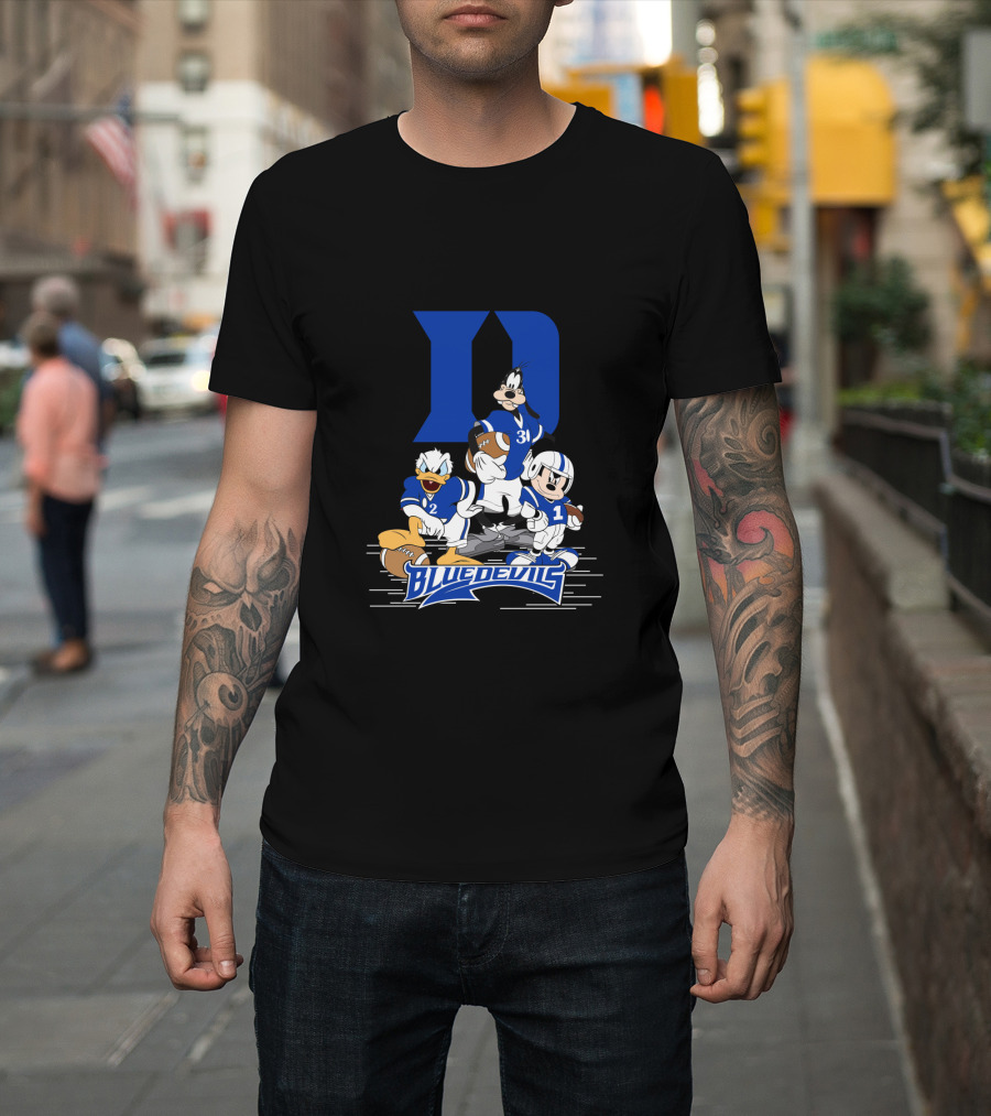 Blue Devils Football Mickey Donald Goofy Duke D T-Shirt