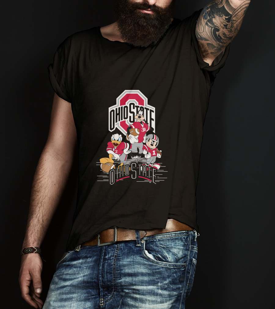 Ohio State Mickey Donald Goofy Football T-Shirt