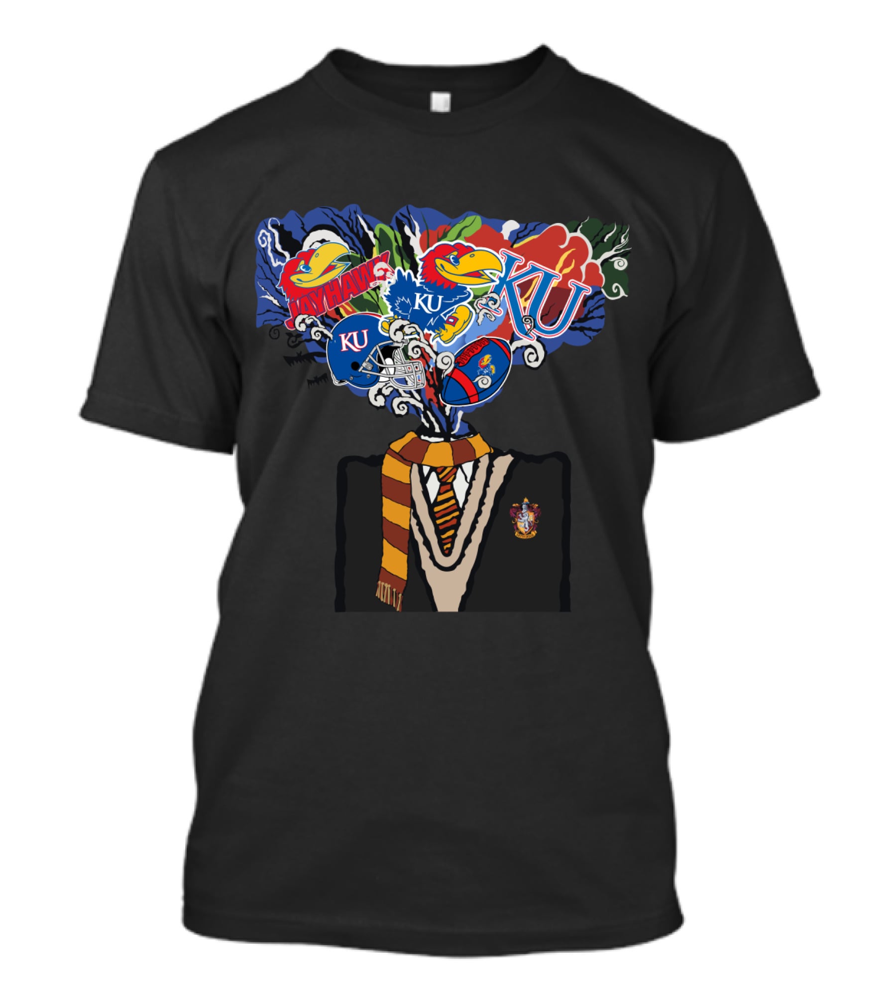 Ku Jayhawks Wizard Robes With Gryffindor Colors T-Shirt