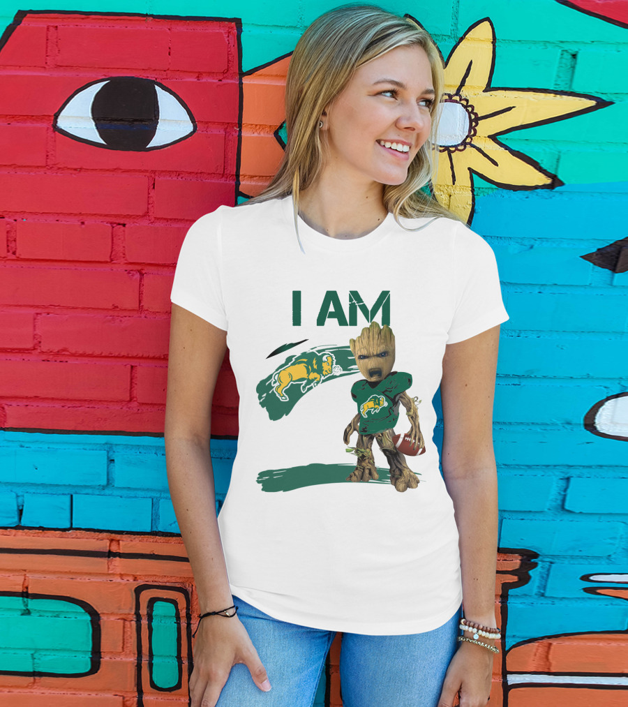 I AM Bison Football Baby Groot T-Shirt