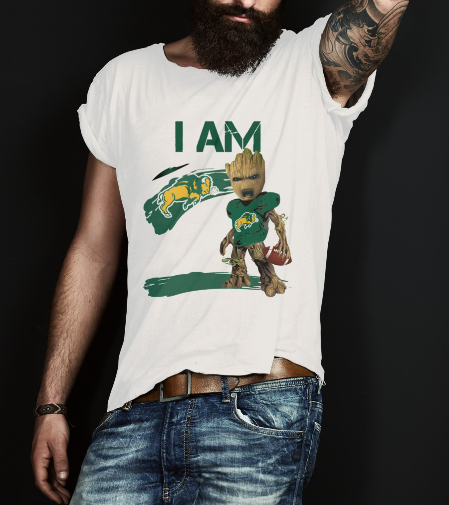 I AM Bison Football Baby Groot T-Shirt