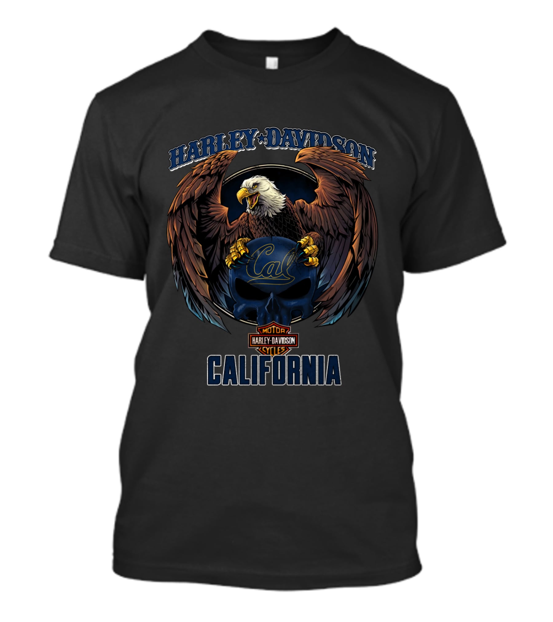 Harley Davidson California Golden Bears Cal Eagle Motorcycles T-Shirt